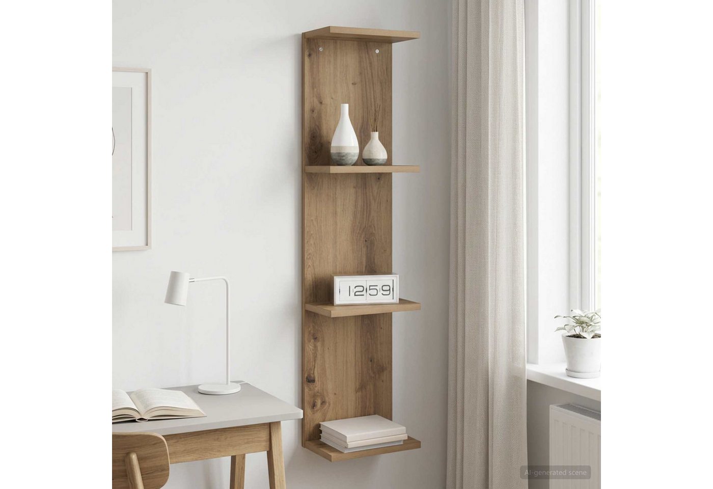 vidaXL Regal Wandregal Artisan-Eiche 22 x 15 x 100 cm Holzwerkstoff, 1-tlg. Bild 3