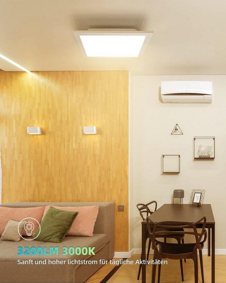 ZMH Deckenleuchten LED Panel Flach Design 3000K für Büro, Wohnzimmer,45*45cm/60*60cm, Warmweiß Bild 2