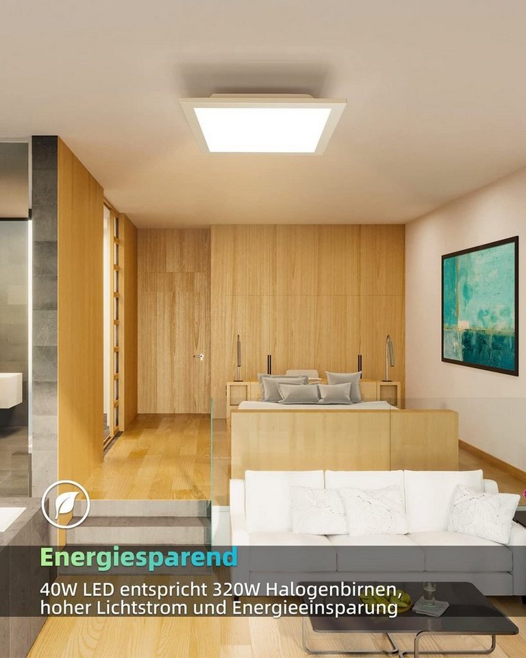 ZMH Deckenleuchten LED Panel Flach Design 3000K für Büro, Wohnzimmer,45*45cm/60*60cm, Warmweiß Bild 4