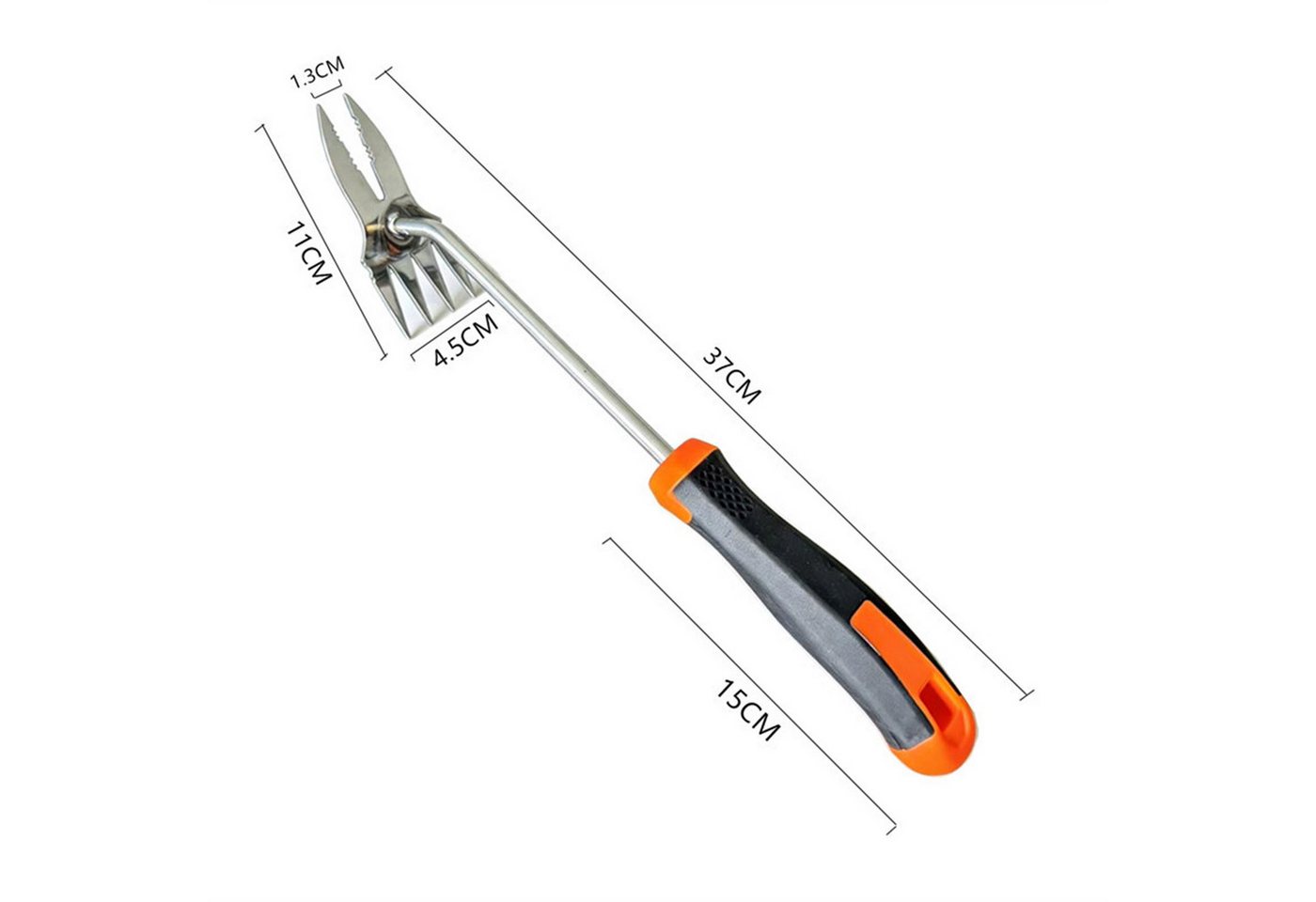 MOPUEA Unkrautstecher 2-in-1 Unkrautstecher Edelstahl mit Doppelkopf und Langgriff, (2-in-1 Unkrautstecher aus Edelstahl für Garten und Beet, Vierzack- und Zweizackspitze für flache und tiefe Wurzeln), 2-in-1 Kopf, Edelstahl, 37 cm lang, rutschfester Griff Bild 5