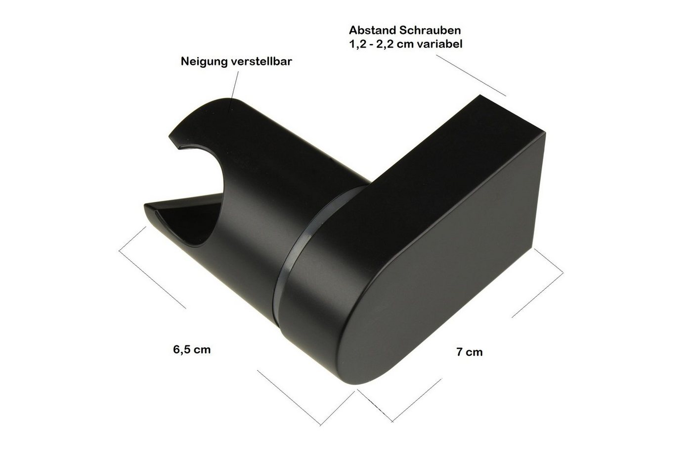 Sanixa Brausehalter Halterung für Handbrause Brausekopfhalterung schwarz matt Brausehalter, Brausehalter schwarz matt Wandhalterung Handbrause Duschkopfhalterung Bild 2