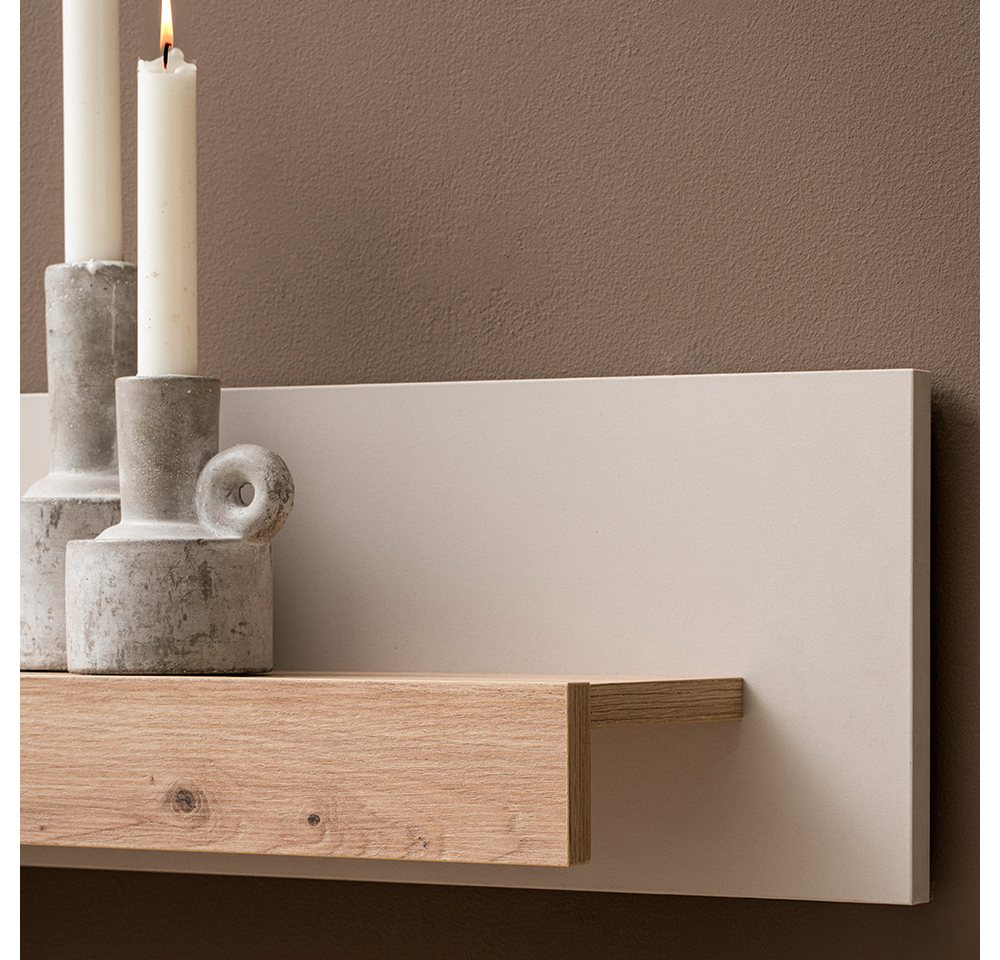 Lomadox Wandregal SITTEN-61, 189 cm, Eiche mit Kaschmir Beige, Ablagefläche für Deko Bild 3
