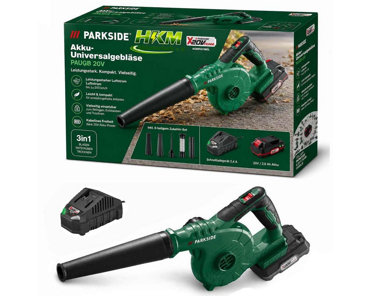 Parkside Akku-Laubbläser 20 VAkku-Universalgebläser PAUGB, Laubbläser mit Akku 2 Ah /Ladegerät Bild 3
