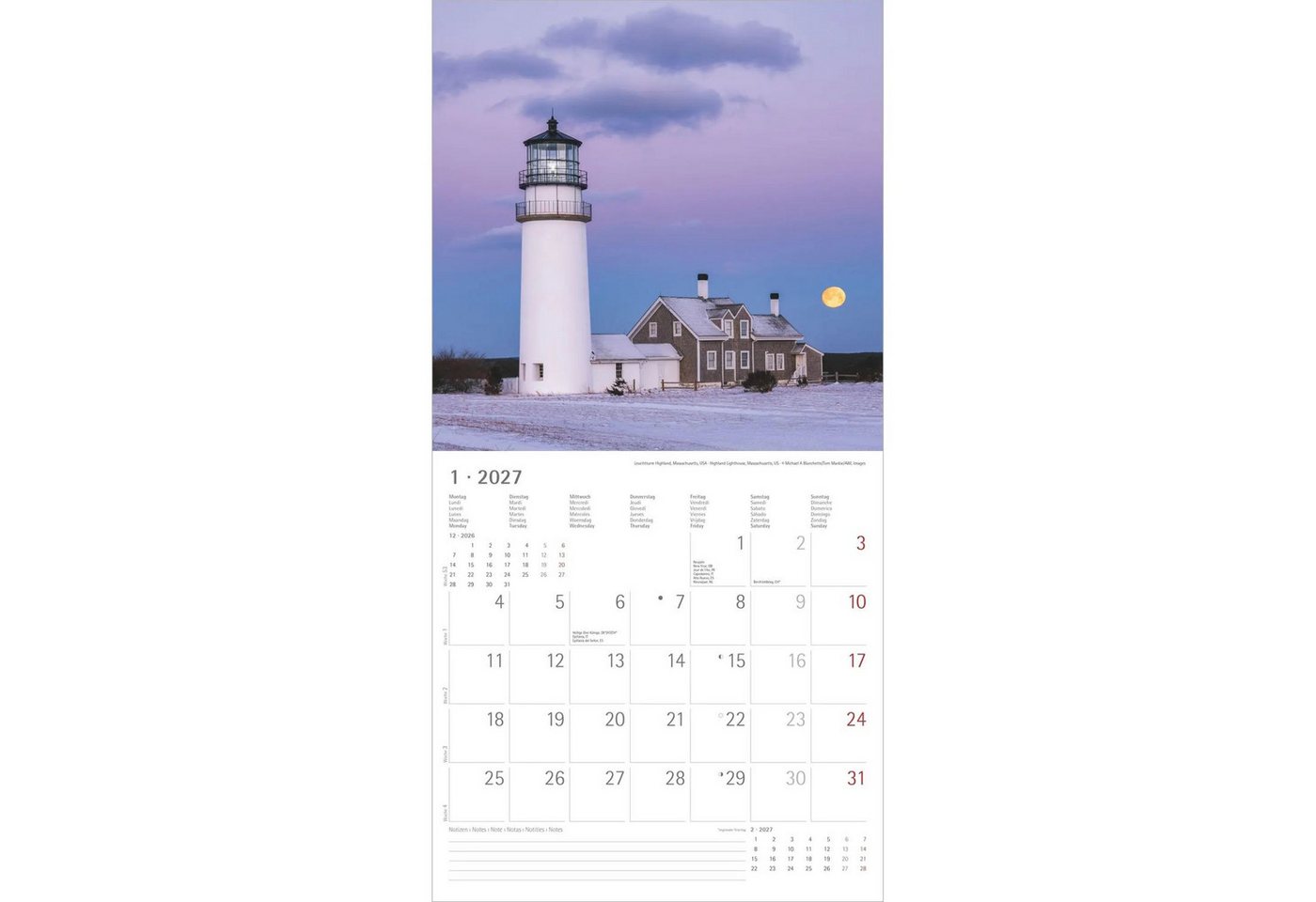 Wandkalender Leuchttürme 2027 Bild 2