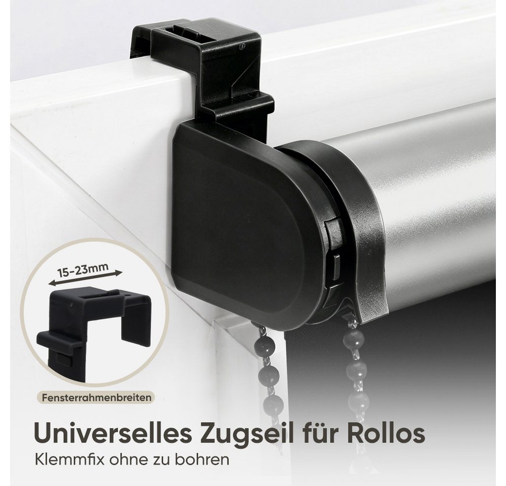 Rollo Seitenzugrollo Verdunkelungsrollo ohne Bohren verdunkelnd Rollo, Sekey, Klemmfix, Klemmfix, Seitenzugrollo, Silberbeschichtung, Stoffbreite=Bestellbreite-4cm