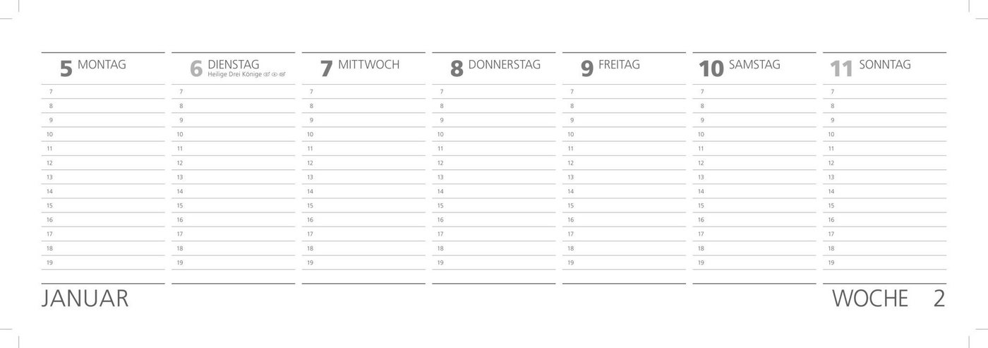 ADINA Tischkalender 2027 ADINA Großer Tischquerkalender XXL 42x13cm dunkelblau Bild 2