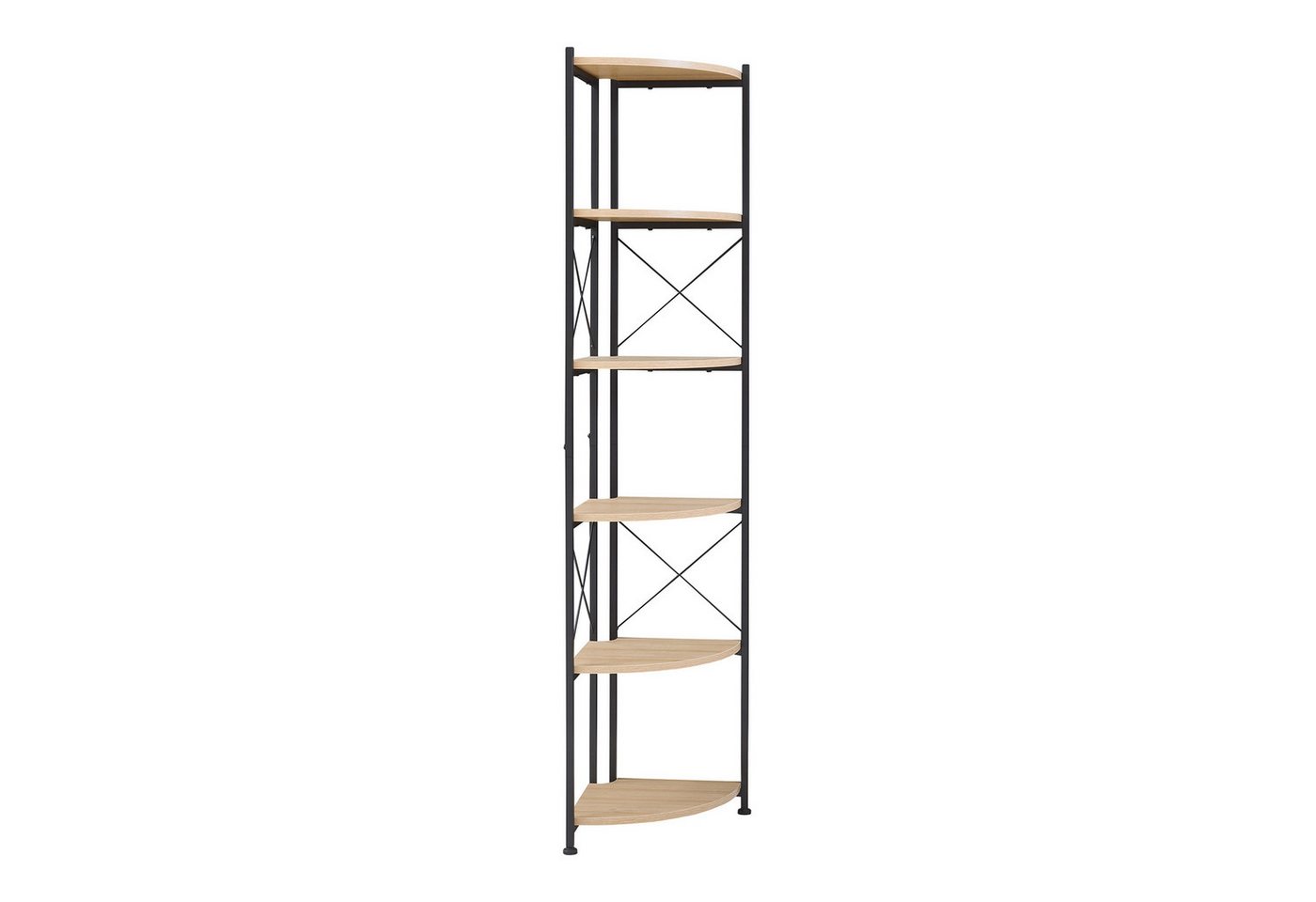 en.casa Standregal, »Ulfborg« Blumenregal mit 6 Ablagen Holzfarben/Schwarz 160x30x30cm