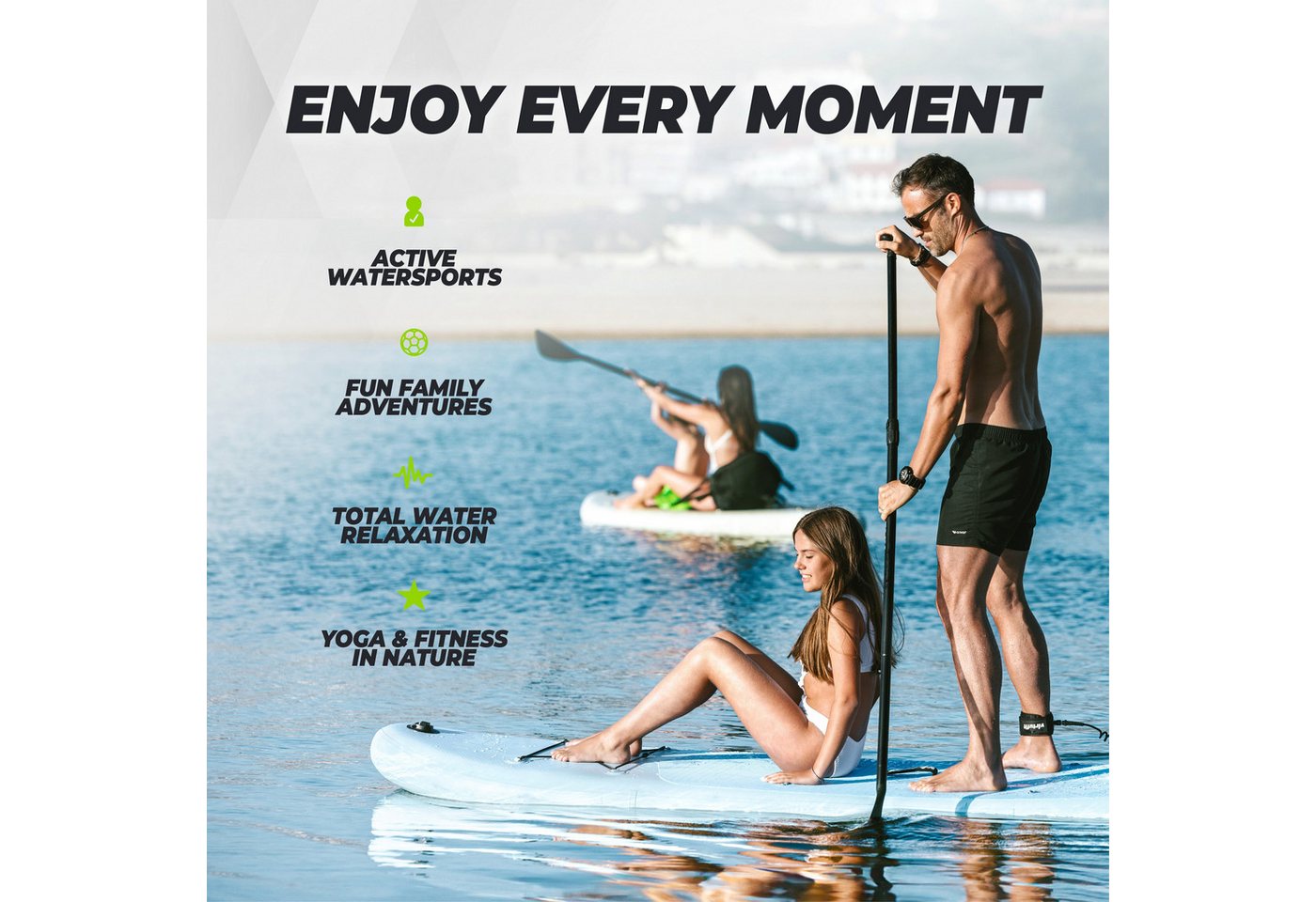 VirtuFit Inflatable SUP-Board VirtuFit Supboard Cruiser 305 ROSA mit Kajak-Sitz