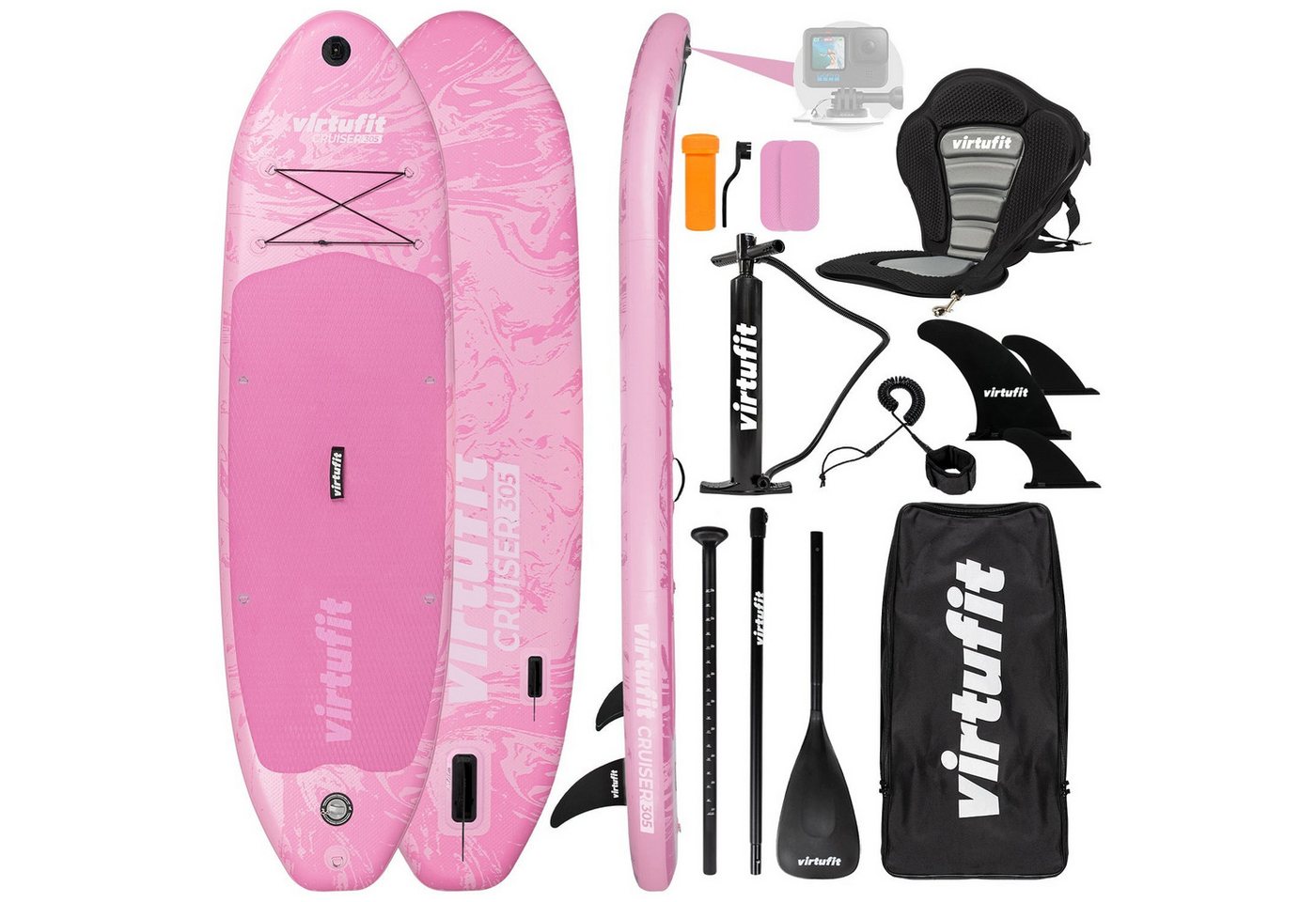 VirtuFit Inflatable SUP-Board VirtuFit Supboard Cruiser 305 ROSA mit Kajak-Sitz Bild 5