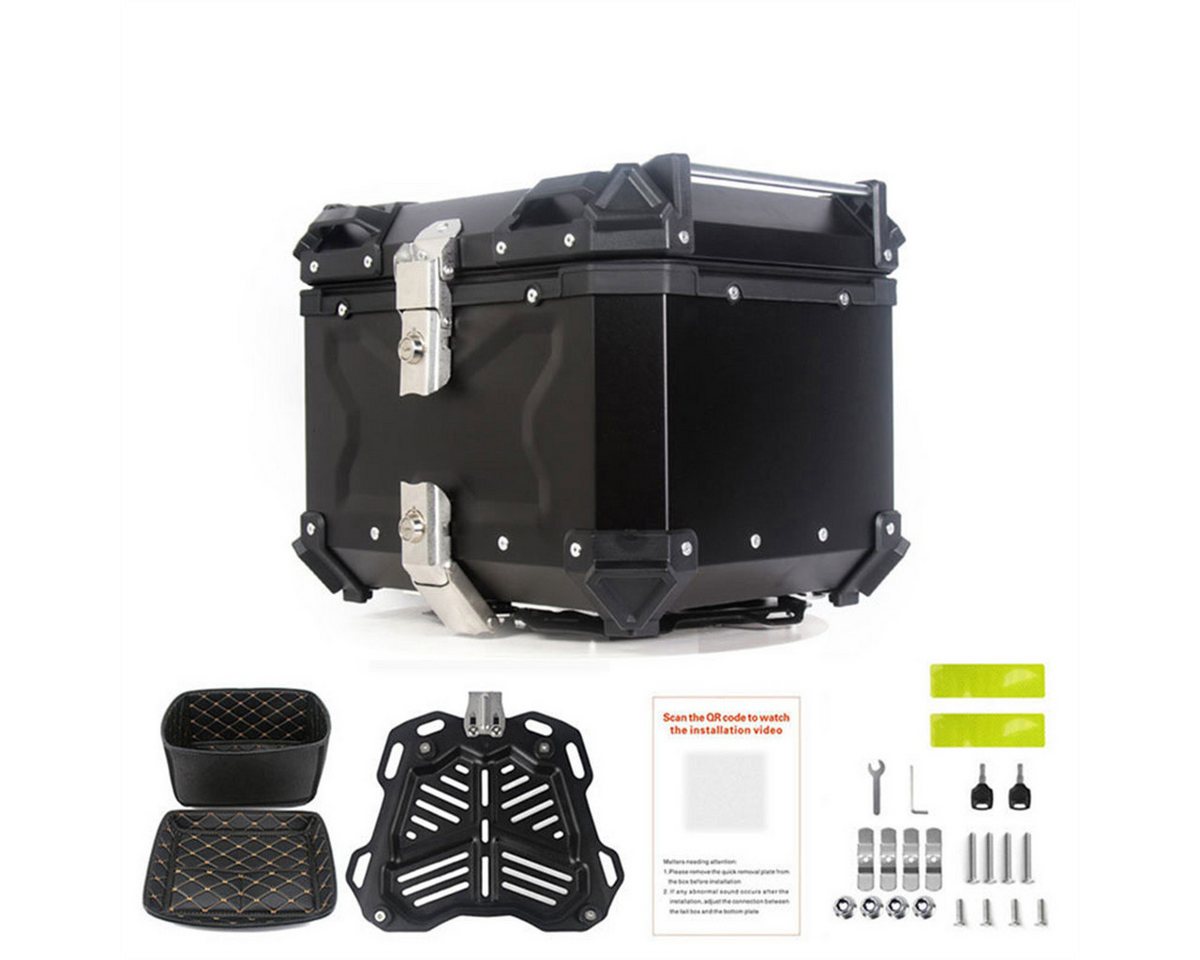 GarveeMore Topcase 55L Aluminiumlegierung Motorrad Top Box Case,Gepäckaufbewahrung Box