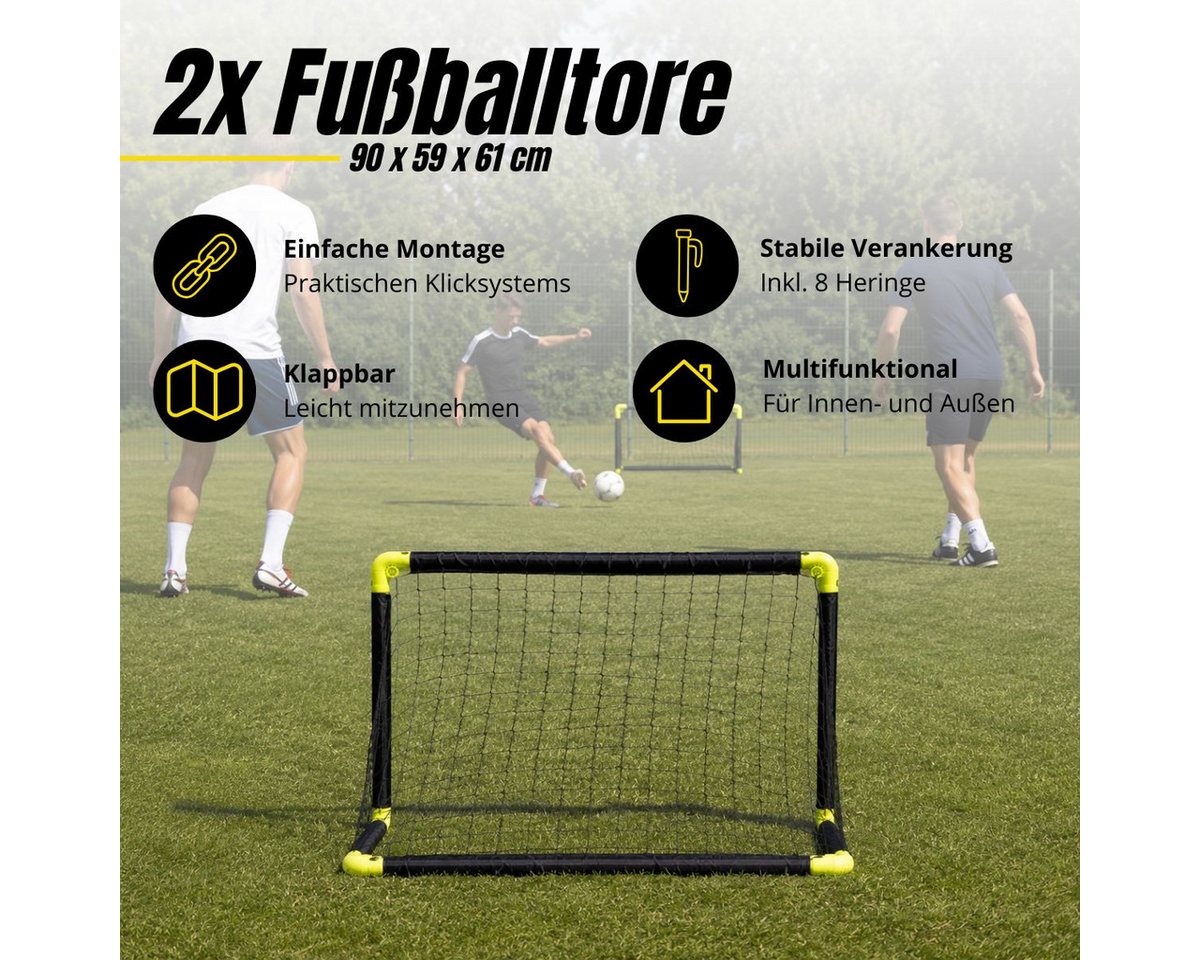 Dunlop Fußballtor Dunlop Fußballtore Set von 2 – Football Goal 90 × 59 × 61 cm
