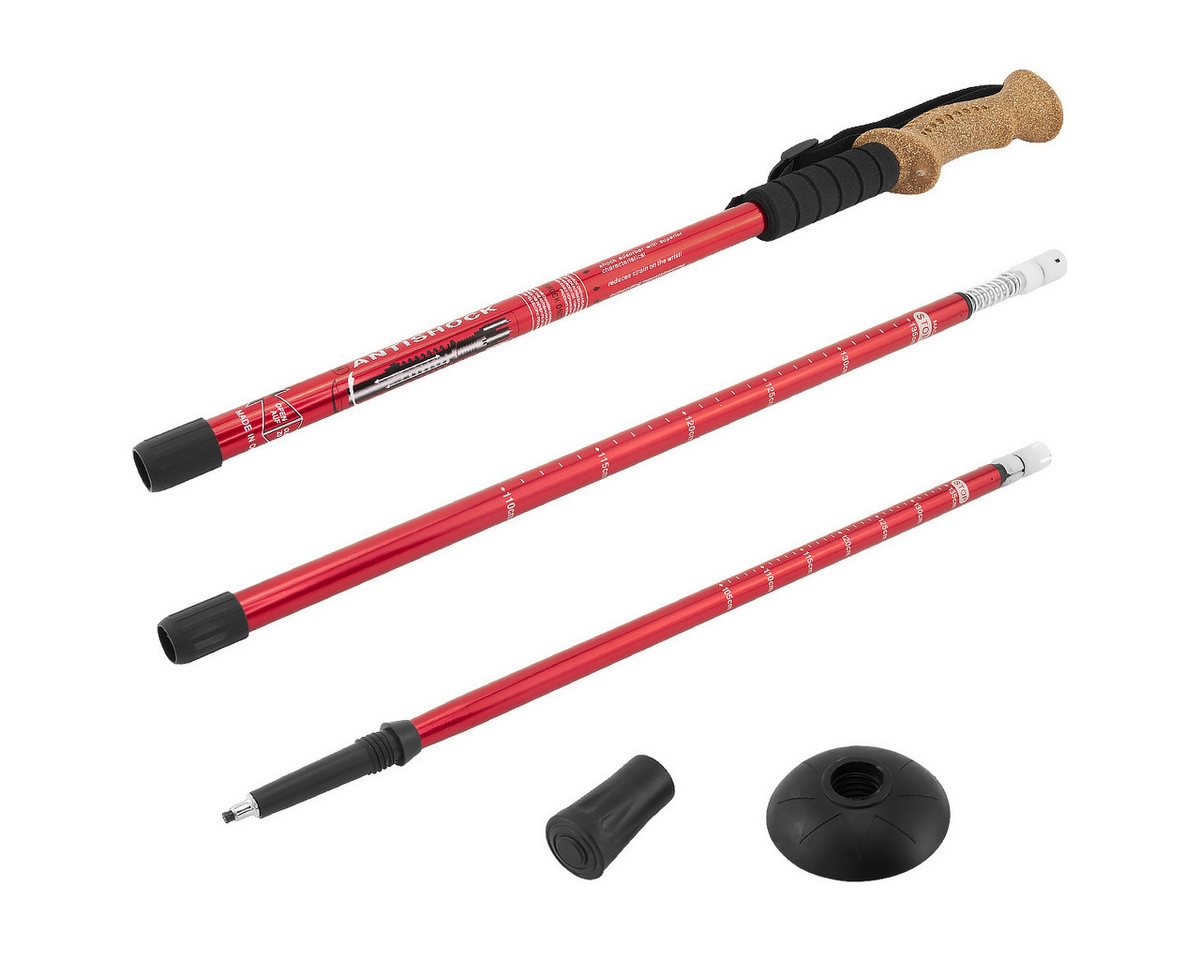 MidGard Nordic-Walking-Stöcke Wanderstоck 65-135cm Teleskop Antischock Stock Korkgriff Dämpfung (1 St), Leicht, mit ergonomischen Korkgriffe Bild 2