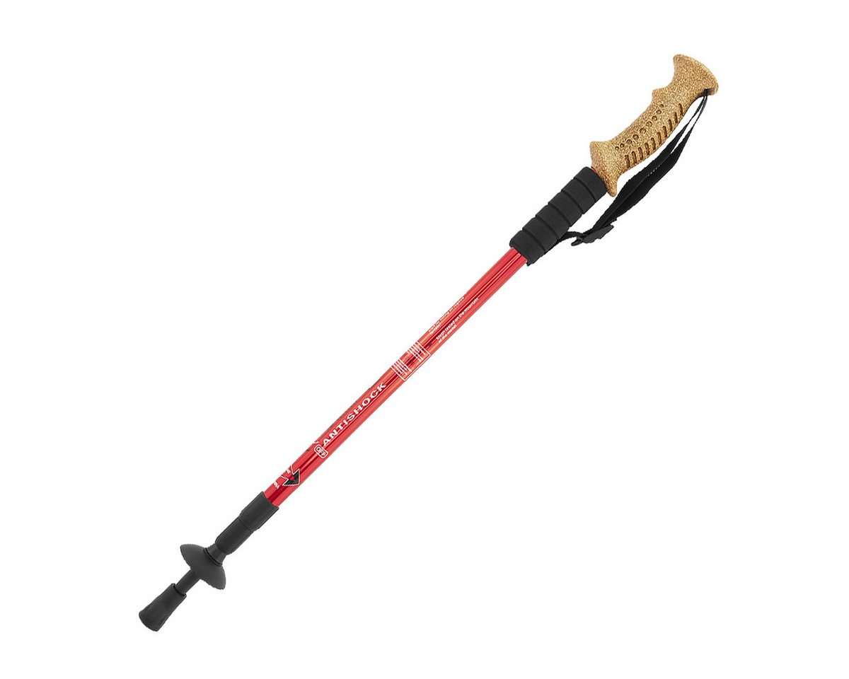 MidGard Nordic-Walking-Stöcke Wanderstоck 65-135cm Teleskop Antischock Stock Korkgriff Dämpfung (1 St), Leicht, mit ergonomischen Korkgriffe Bild 4