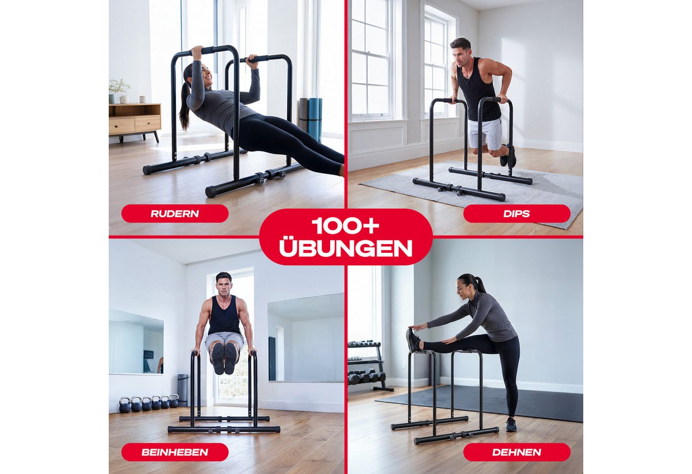 Sportstech Kraftstation PT500, Dip Barren, 300 kg belastbar, bis 90 cm höhenverstellbar Bild 4