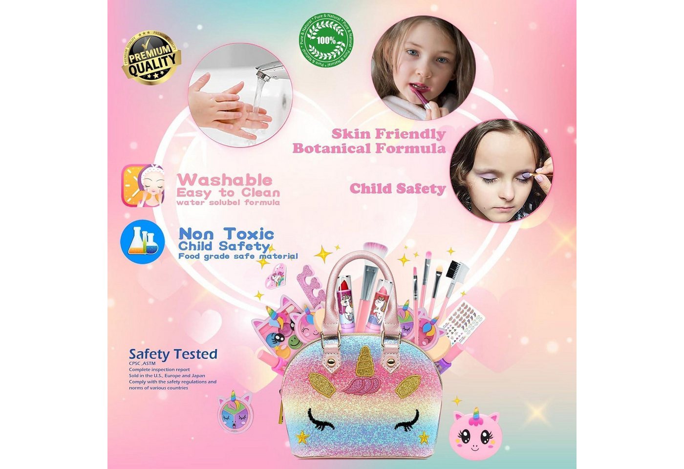 LuxusKollektion Theaterschminke Kinderschminke Set Schminkkoffer Mädchen Geschenk Makeup-unicorn toys