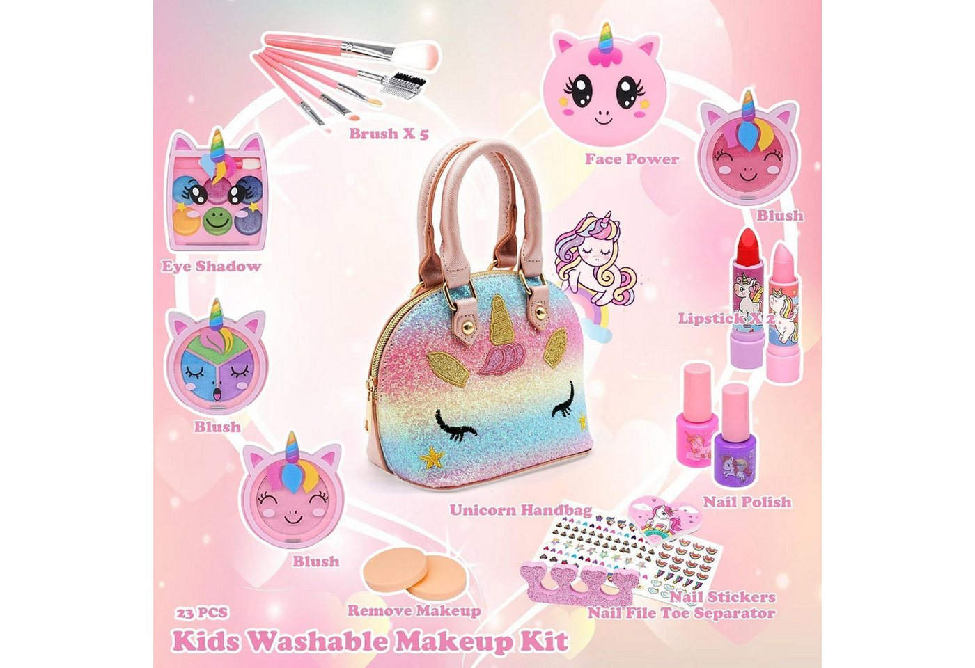 LuxusKollektion Theaterschminke Kinderschminke Set Schminkkoffer Mädchen Geschenk Makeup-unicorn toys Bild 2