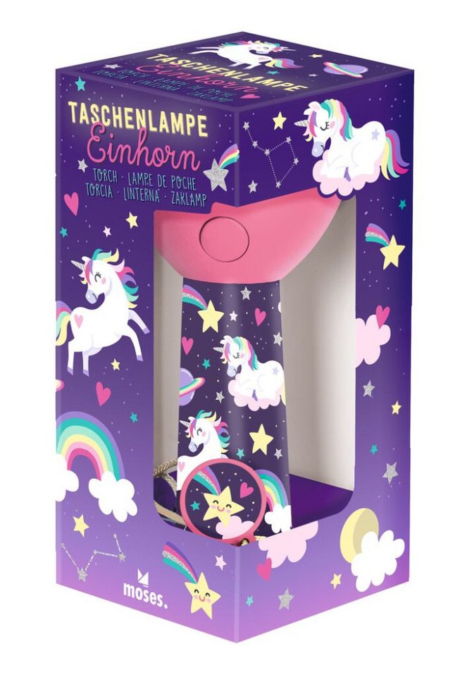 Moses. Verlag Taschenlampe Einhorn, kompakte und robuste Kindertaschenlampe mit 4 LEDs