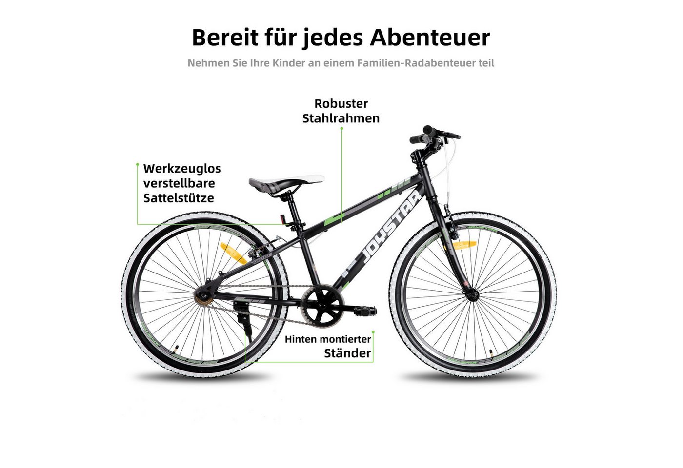 JOYSTAR Kinderfahrrad 20 Zoll fahrrad für Jungen Mädchen Alter von 5-16 Jahren Mountainbike, Hardtail Mountainbike für Kinder mit 1-Gang, Doppel-V-Bremse Bild 3
