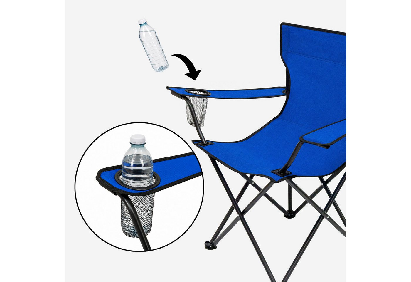 Cozyvibe Campingstuhl Campingstuhl faltbar Klappstuhl Camping Stuhl stabil leicht XXL Robust (Spar-Set, 2 St), 2er Set Campingstühle Anglerstuhl Faltstuhl Set für Angeln & Strand Bild 2
