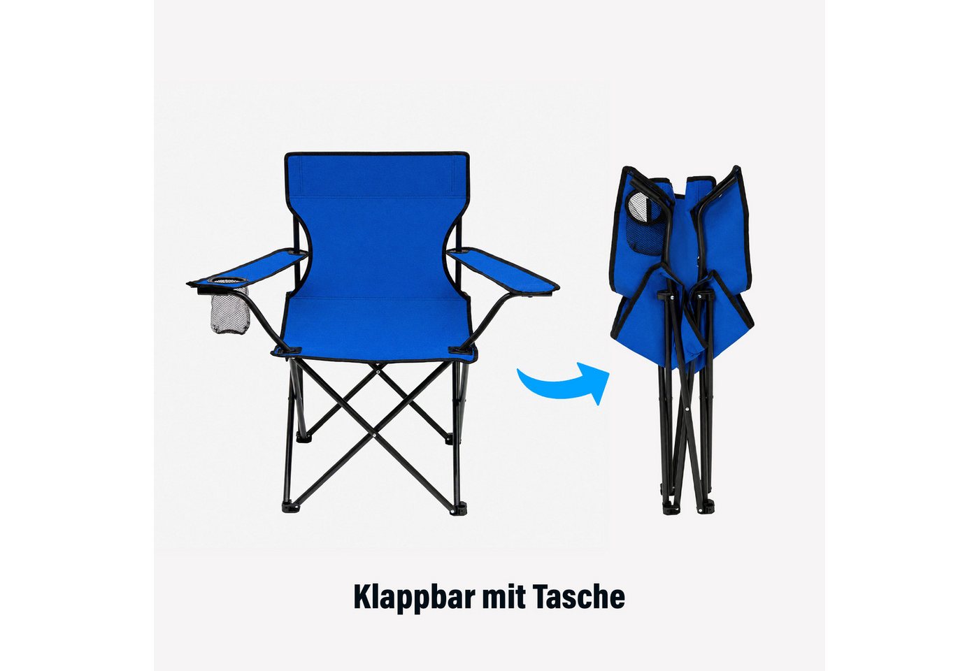 Cozyvibe Campingstuhl Campingstuhl faltbar Klappstuhl Camping Stuhl stabil leicht XXL Robust (Spar-Set, 2 St), 2er Set Campingstühle Anglerstuhl Faltstuhl Set für Angeln & Strand Bild 4