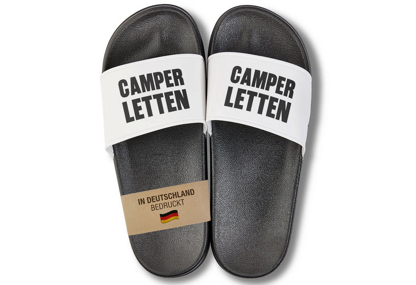 22Feels Geschenk Camping Camper Wohnmobil Badelatschen Spruch Frauen Männer Badepantolette IN DEUTSCHLAND BEDRUCKT Bild 2