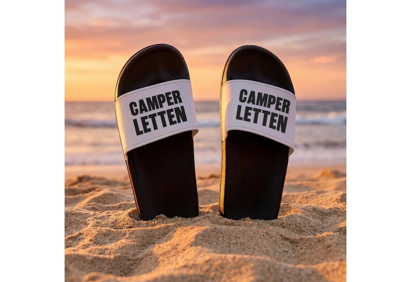 22Feels Geschenk Camping Camper Wohnmobil Badelatschen Spruch Frauen Männer Badepantolette IN DEUTSCHLAND BEDRUCKT Bild 4