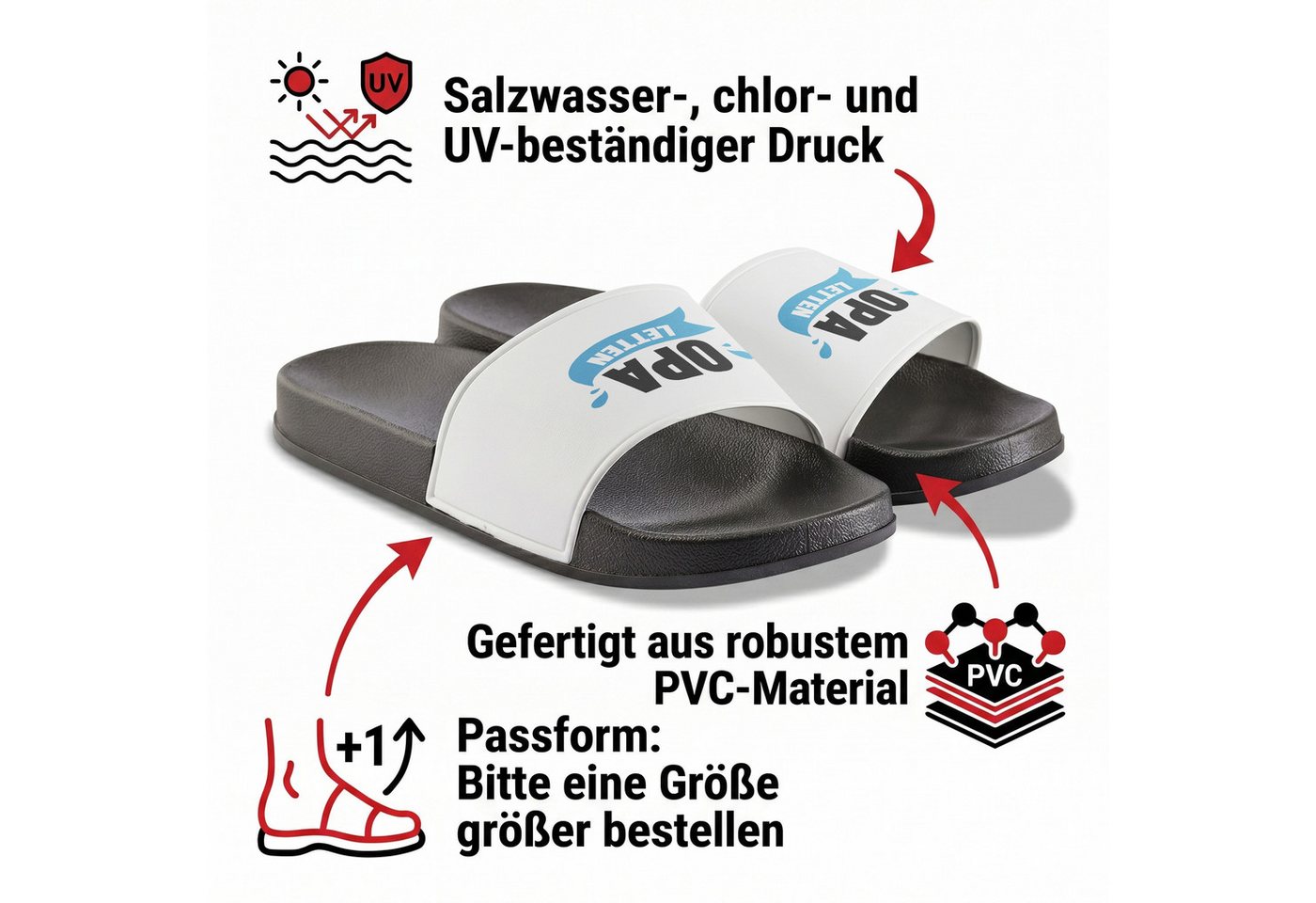 22Feels Geschenk Opa Großvater Vatertag Badelatschen Männer Opa Letten Badepantolette IN DEUTSCHLAND BEDRUCKT Bild 2