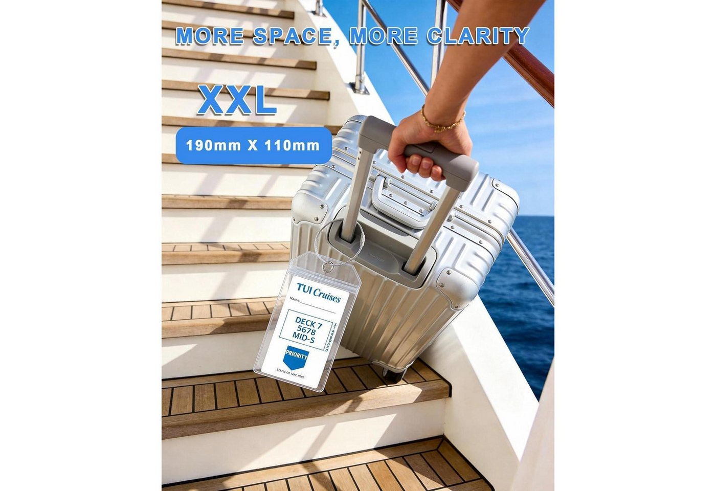LuxusKollektion Gepäckanhänger Kofferanhänger transparent Metallband wasserfest Kreuzfahrt 3 Bild 5