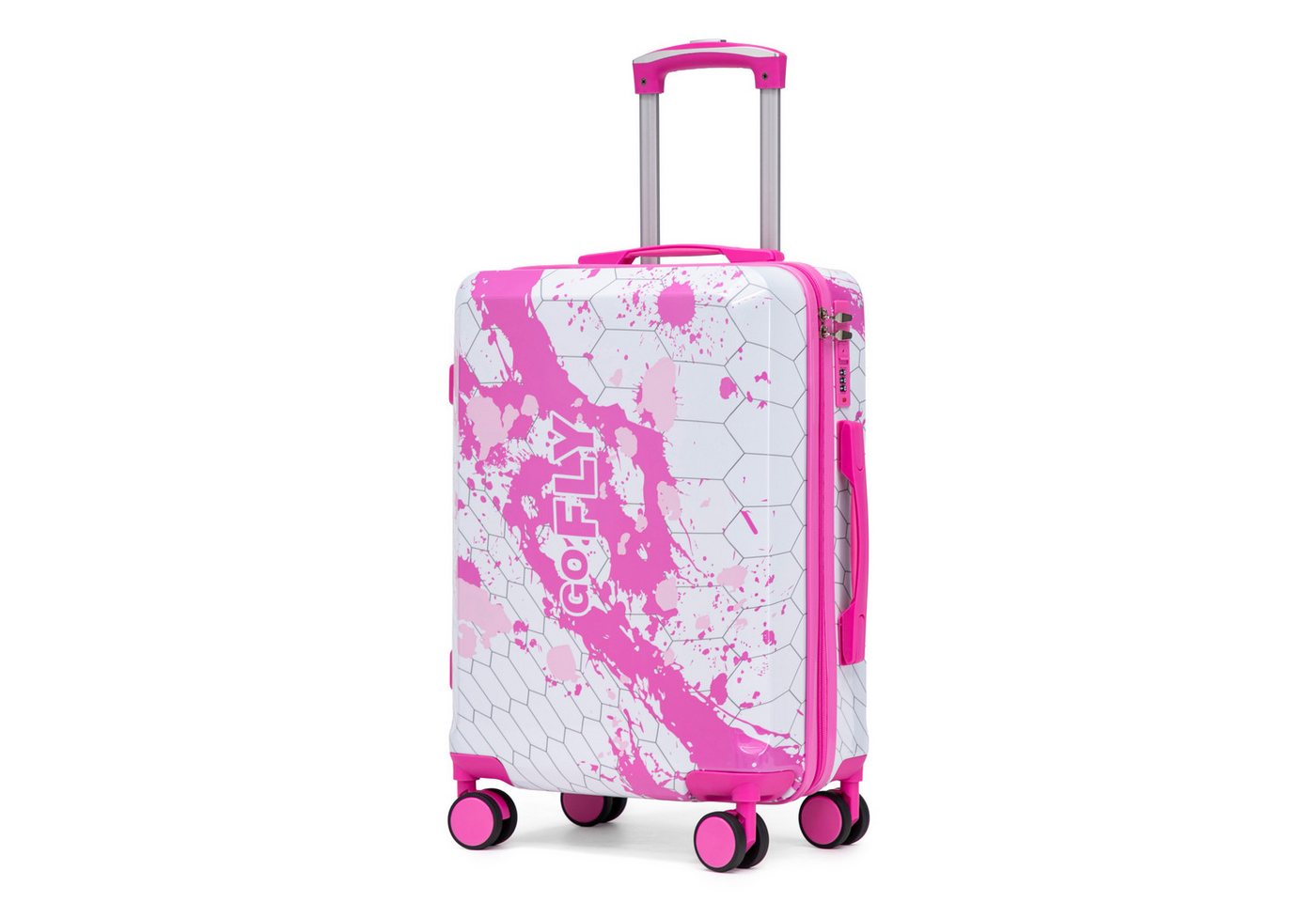i@home Koffer 20‑Zoll‑PC‑Spinner‑Rad‑Koffer, Handgepäck‑Koffer, mit bedrucktem Muster und Zahlenschloss Bild 4
