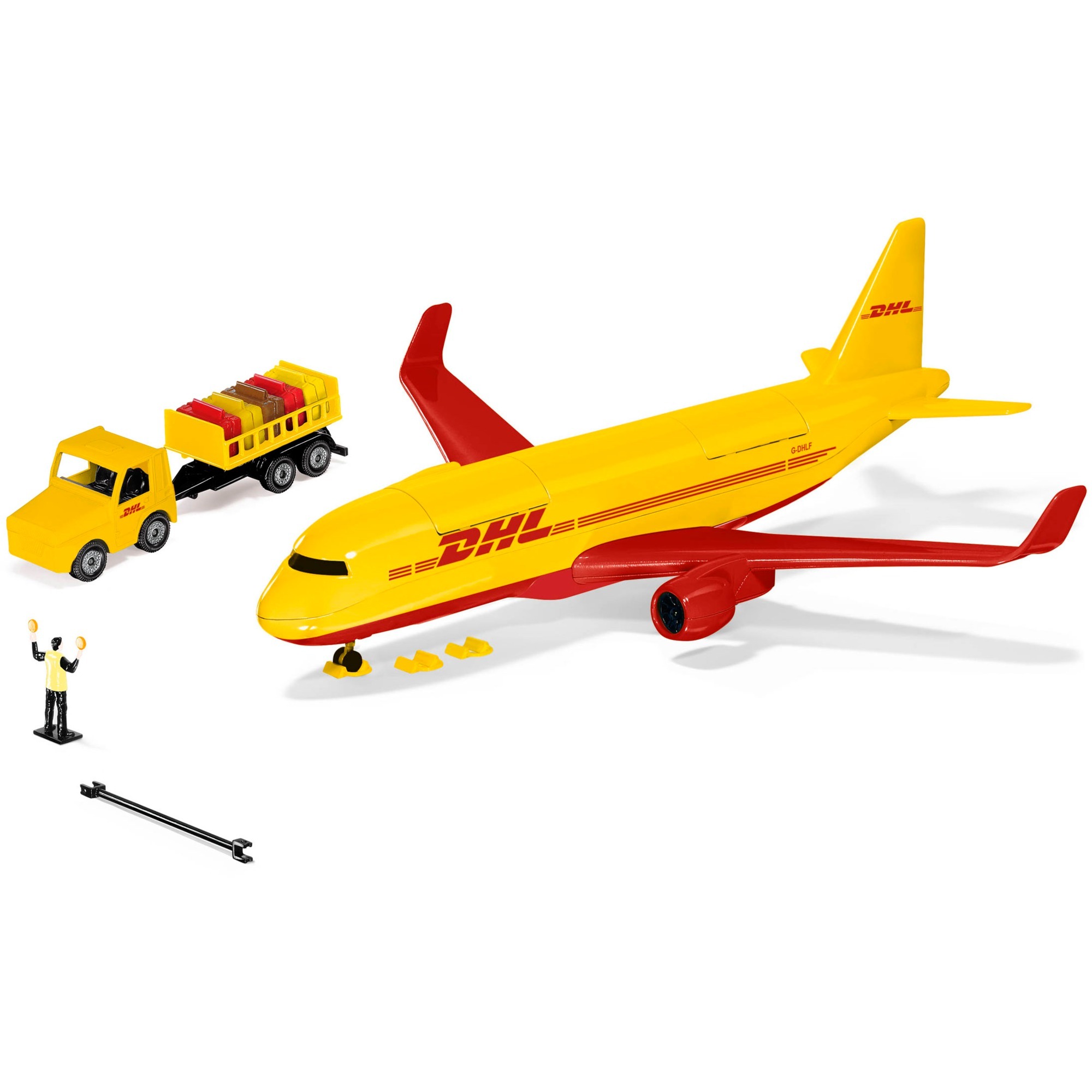 DHL Frachtflugzeug mit Zubehör, Modellfahrzeug