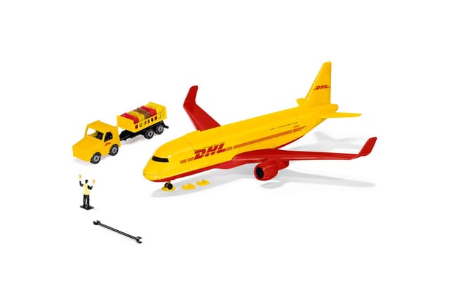 DHL Frachtflugzeug mit Zubehör, Modellfahrzeug