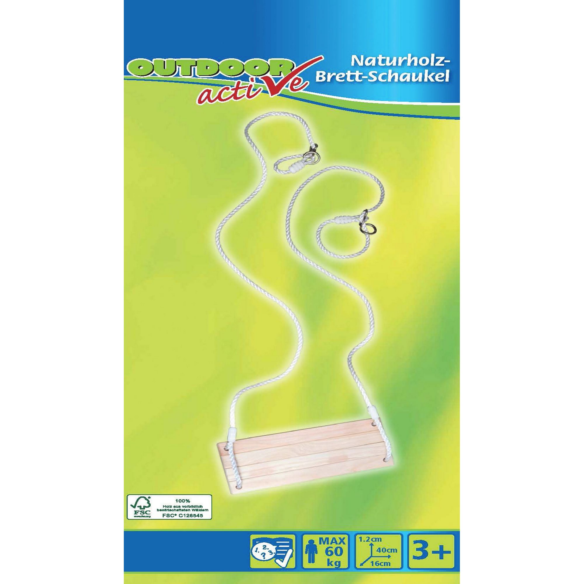 Naturholz Brettschaukel 40 x 16 cm Bild 2