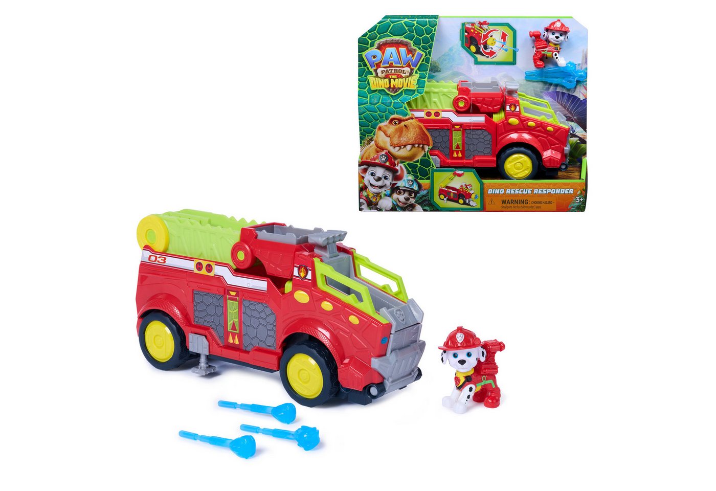 Paw Patrol: Der Dino Film - Marshalls extragroßes Dino-Rettungs-Feuerwehrauto, Spielfahrzeug Bild 5