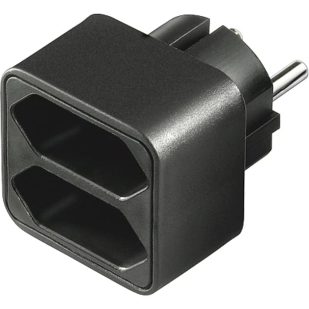 Stromadapter 1x Schutzkontakt > 2x Euro, Steckdosenadapter