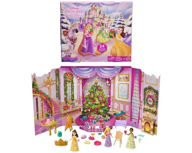 Disney Princess Adventskalender mit 24 Tagen und kleinen Puppen und Zubehör