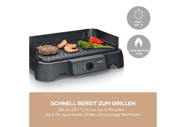 SEVERIN Tischgrill »PG 8595«, Grillfläche: 39 x 23cm, 2300 W, schwarz