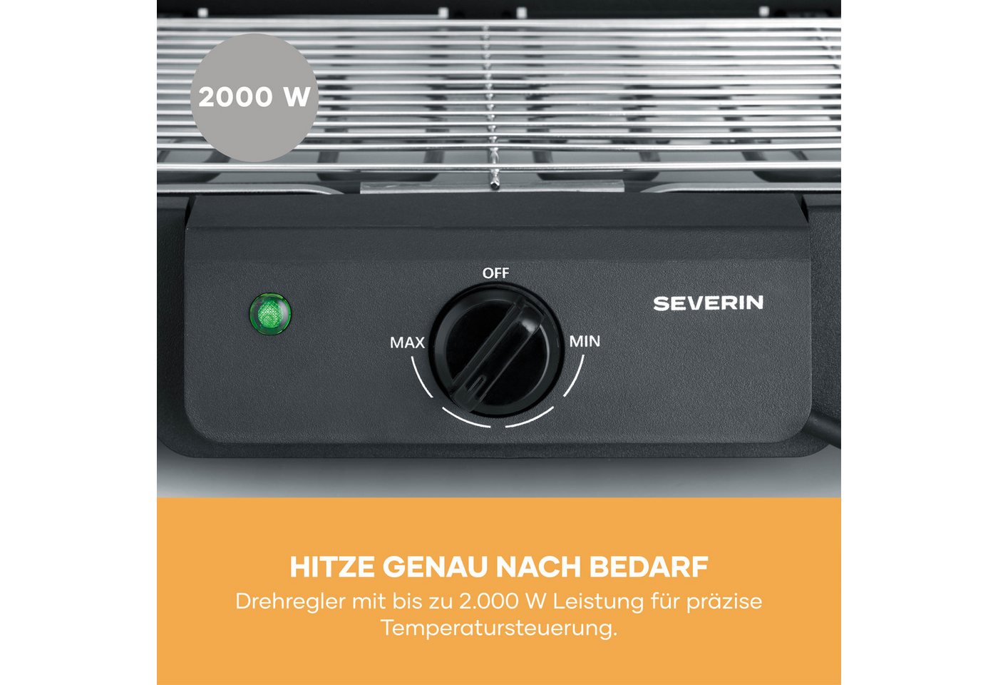 SEVERIN Tischgrill »PG 8593«, Grillfläche: 38 x 22cm, 2300 W, schwarz Bild 3