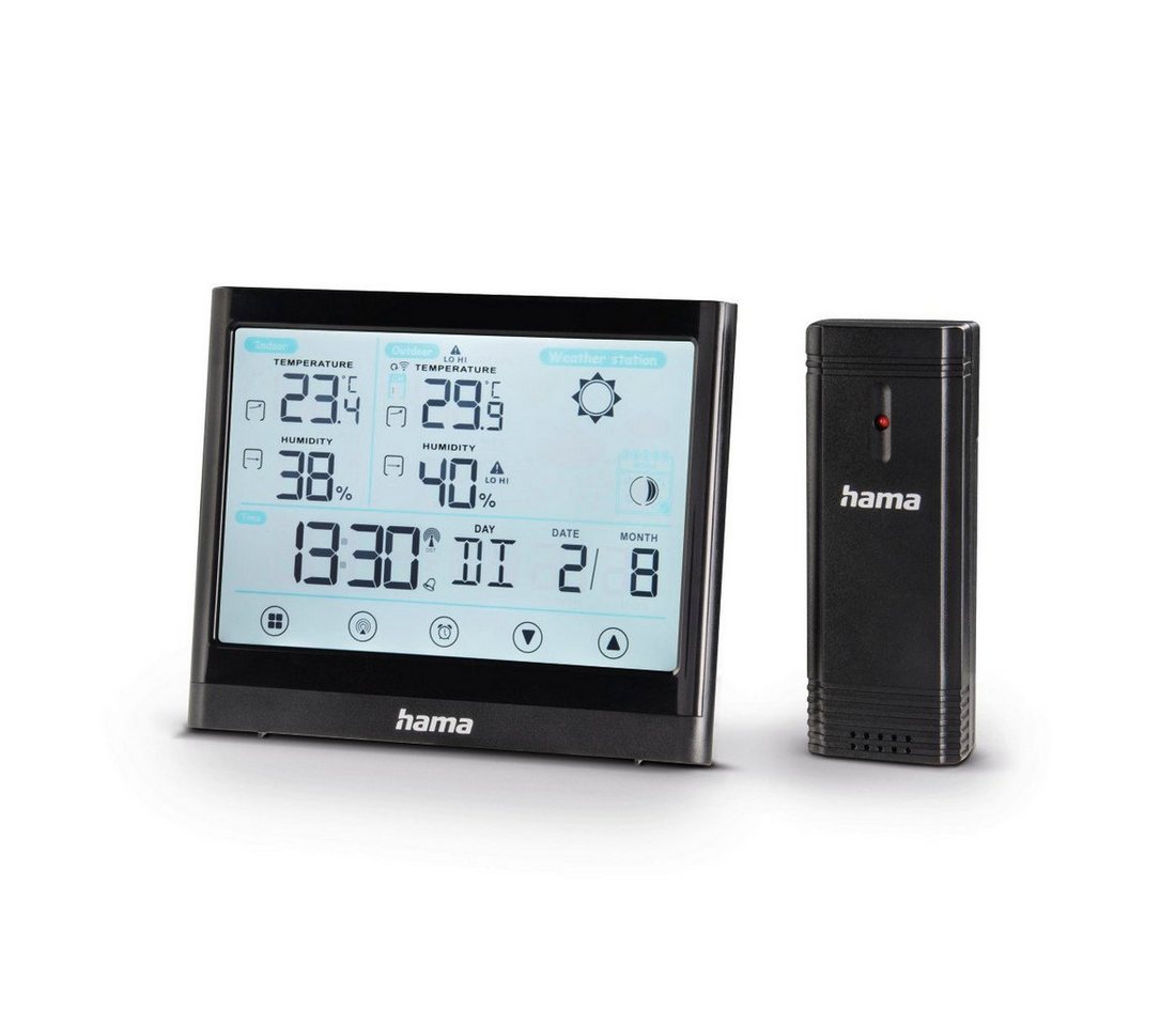 hama Wetterstation »Full Touch«, schwarz, Kunststoff