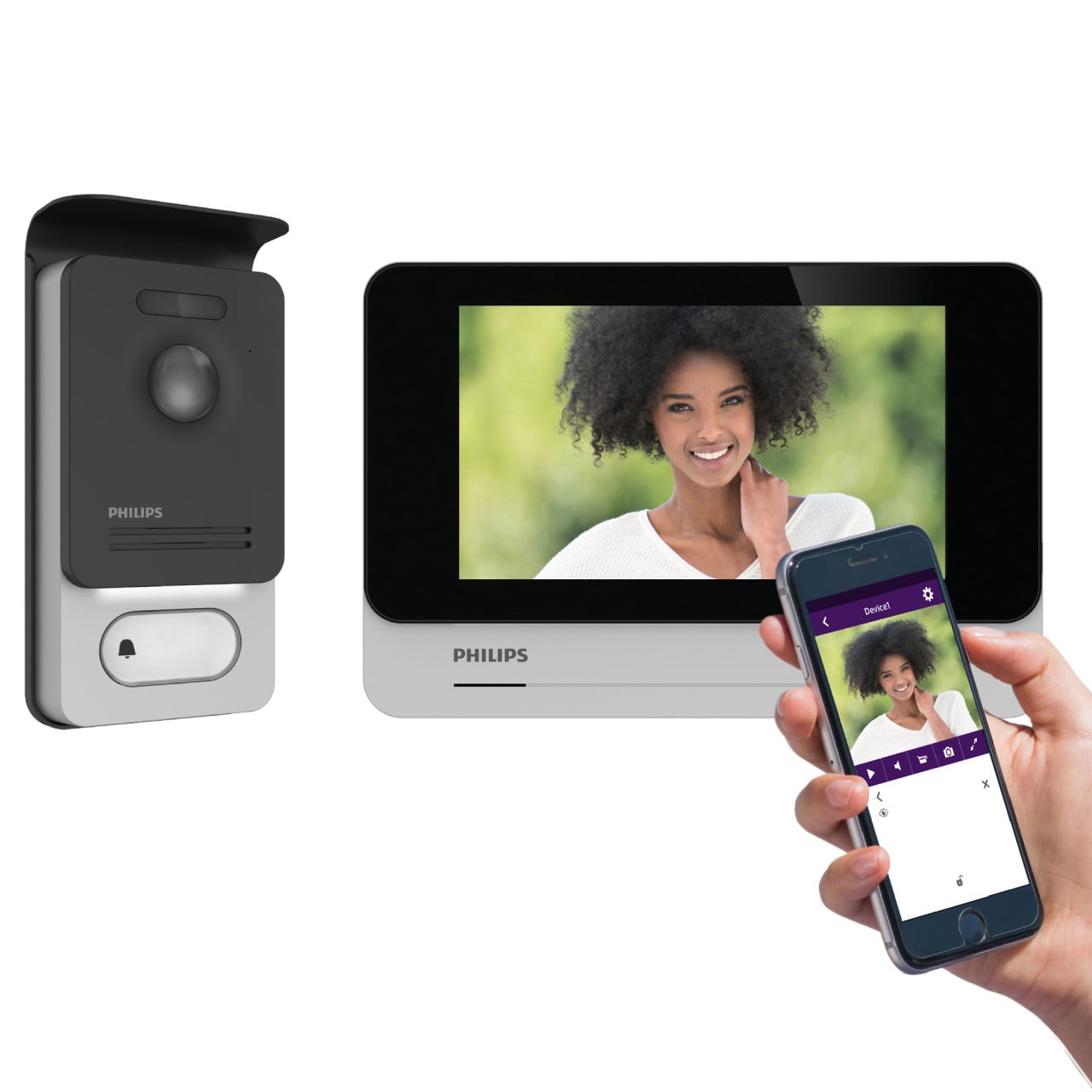 Philips Video-Türsprechanlage WelcomeEye Connect 2 7 Zoll Touchscreen
