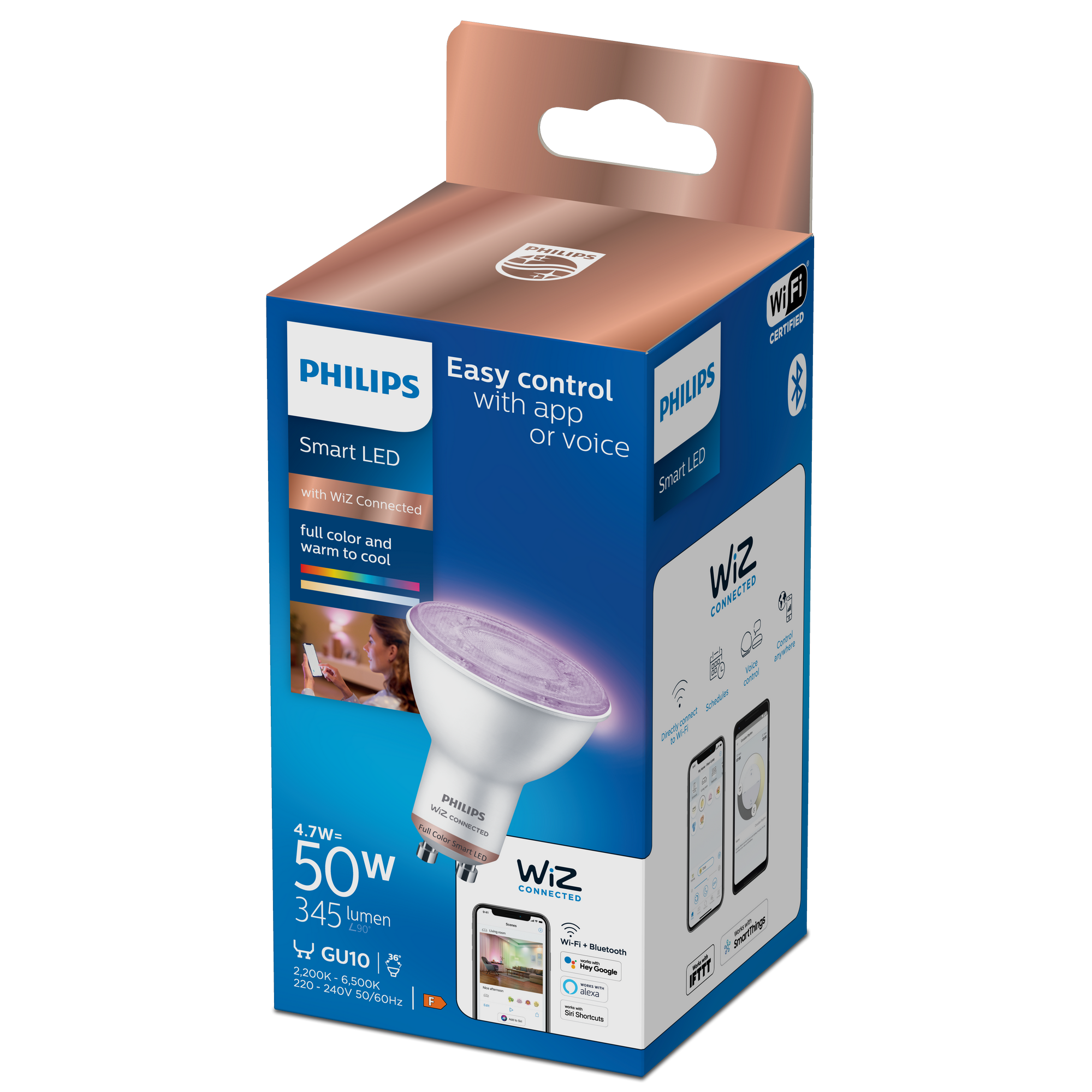 Philips Smart LED Leuchtmittel Tunable White & Color PAR16 GU10 4,7 W Bild 2