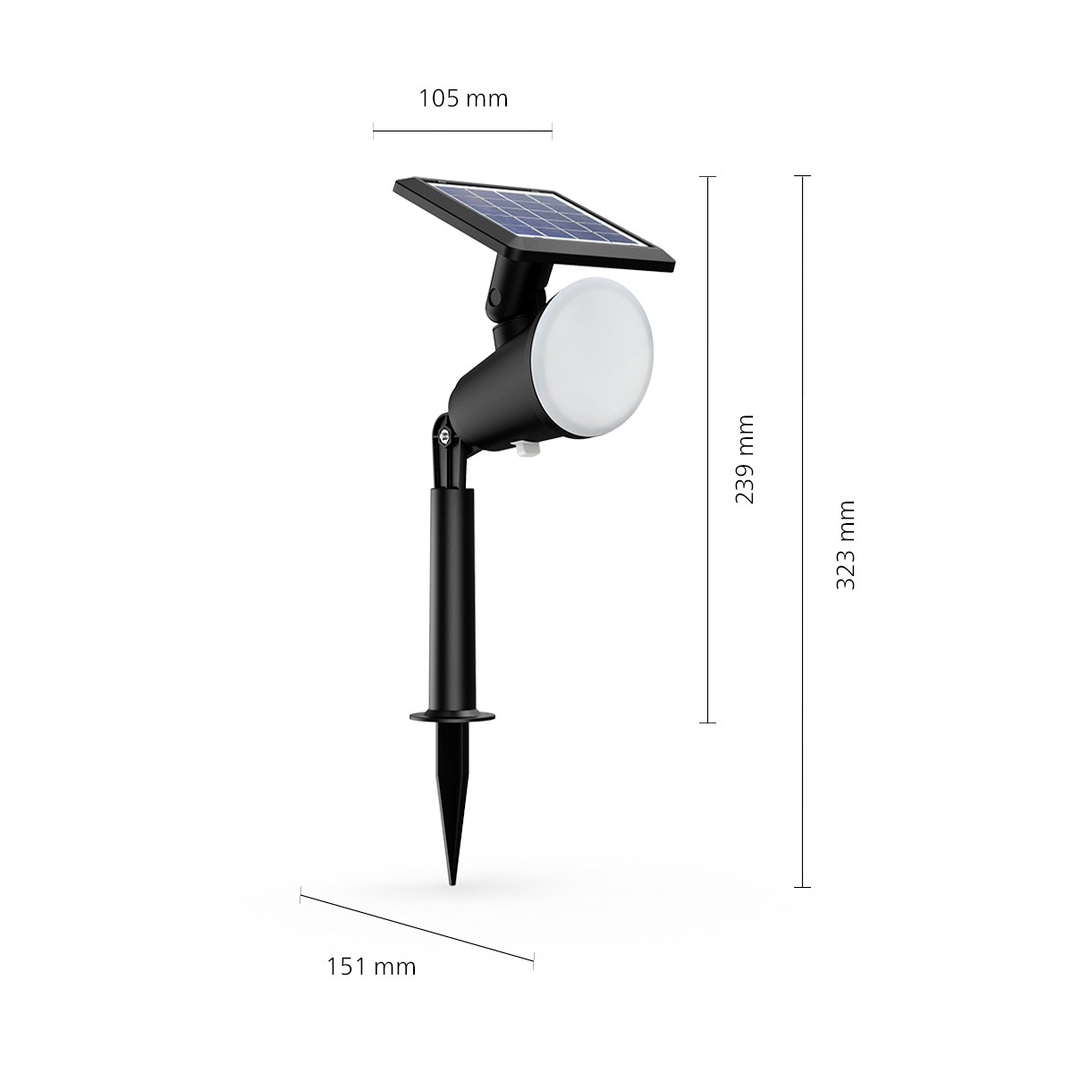 Philips LED Solar-Strahler Jivix schwarz 32,2 x 10,5 cm mit Erdspieß