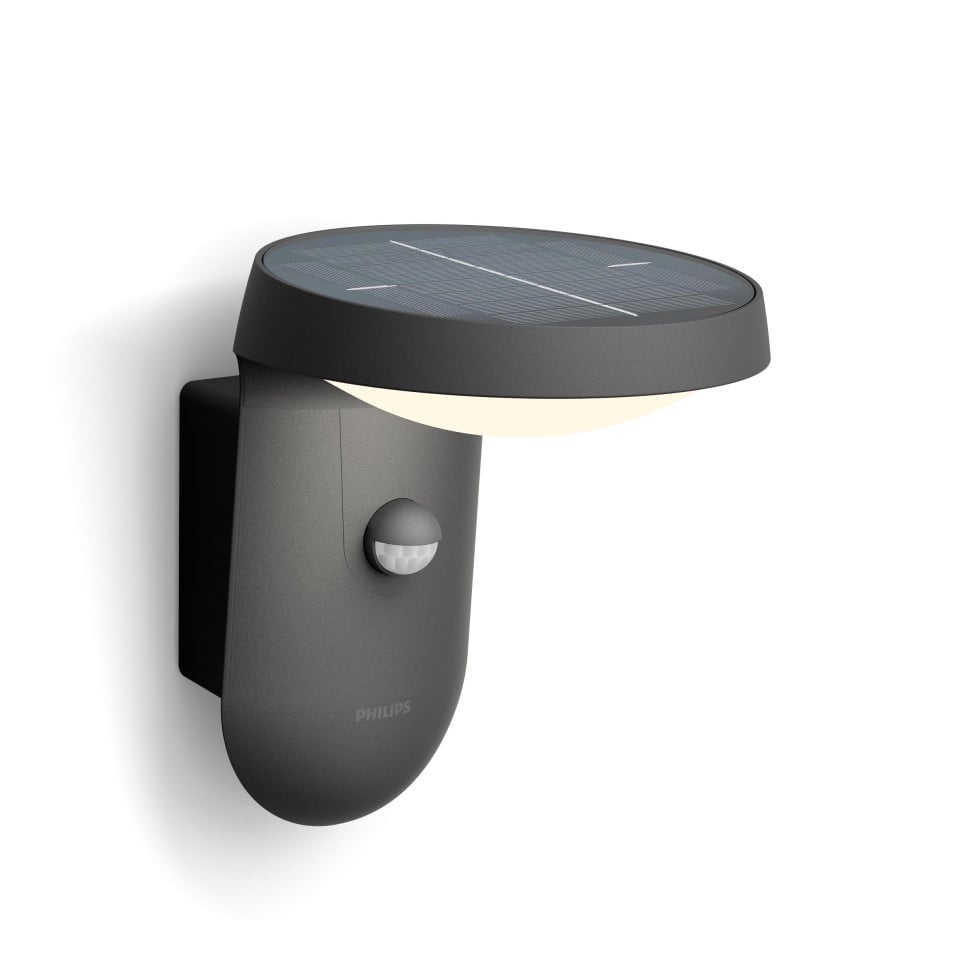 Philips LED Solar-Außenwandleuchte Tyle anthrazit 18,8 x 18,4 x 15,8 cm mit Bewegungsmelder Bild 4
