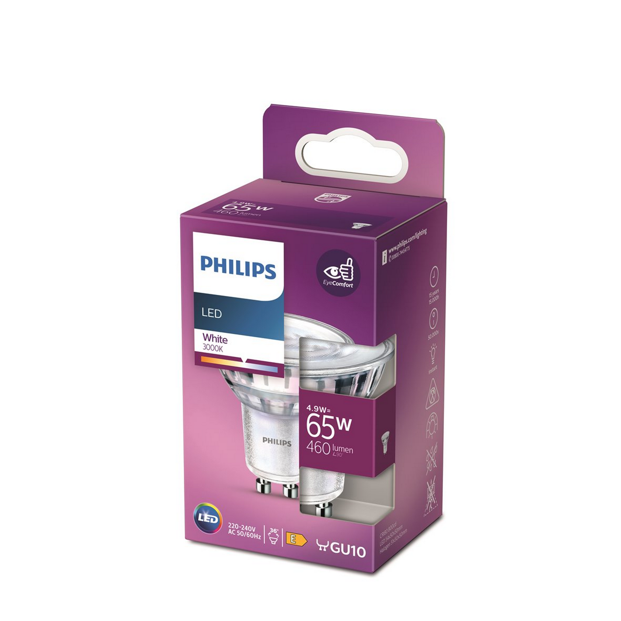 Philips LED-Leuchtmittel Spot PAR16 GU10 4,7W warmweiß Bild 2