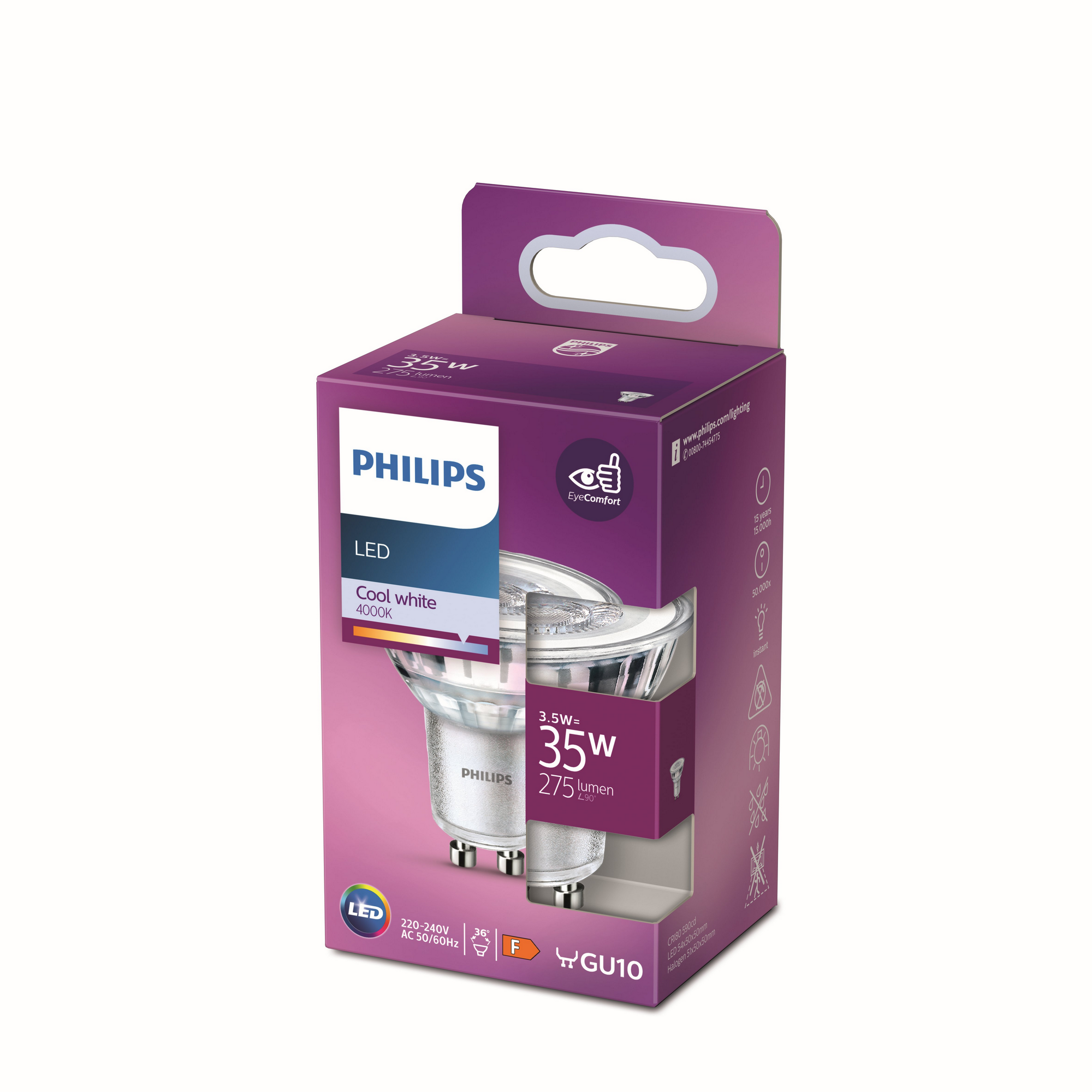 Philips LED-Leuchtmittel Spot PAR16 GU10 3,5W neutralweiß Bild 3