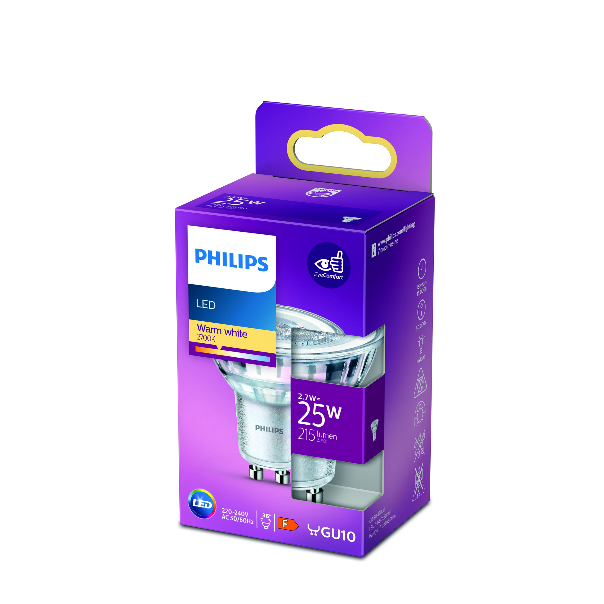Philips LED-Leuchtmittel Spot PAR16 GU10 2,7W warmweiß Bild 2