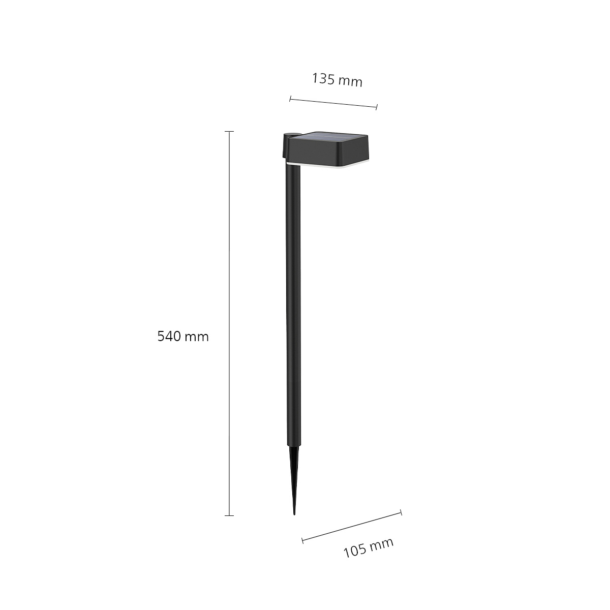 Solar Gehwegleuchte Vynce 20,6 x 11,7 x 8,2 cm schwarz Bild 2