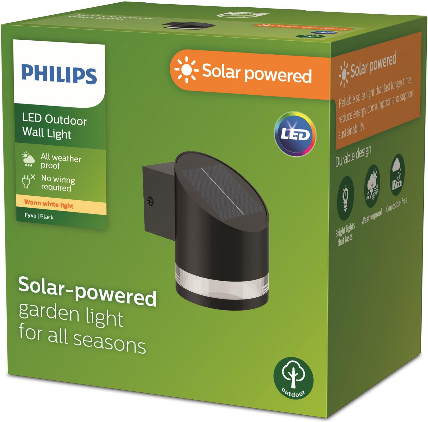 Solar Wandleuchte Fyve 13,4 x 13,2 x 9,7 cm schwarz Bild 5