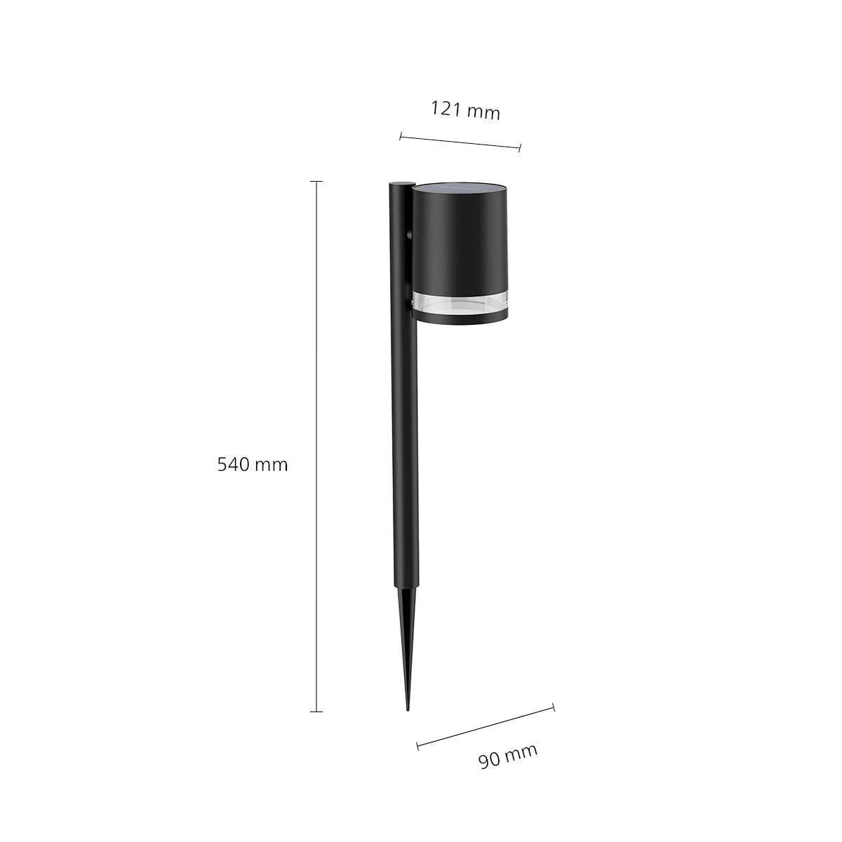 Solar Gehwegleuchte Fyce 28,4 x 12,7 x 9,7 cm schwarz