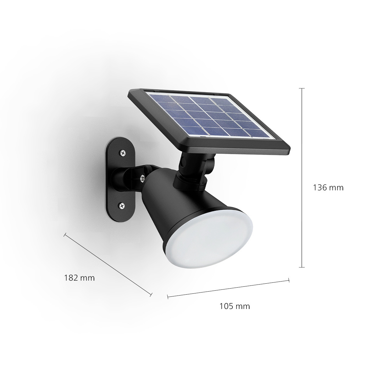 Solar Spot Wandleuchte Jivix 18,5 x 14,5 x 11,5 cm schwarz Bild 2
