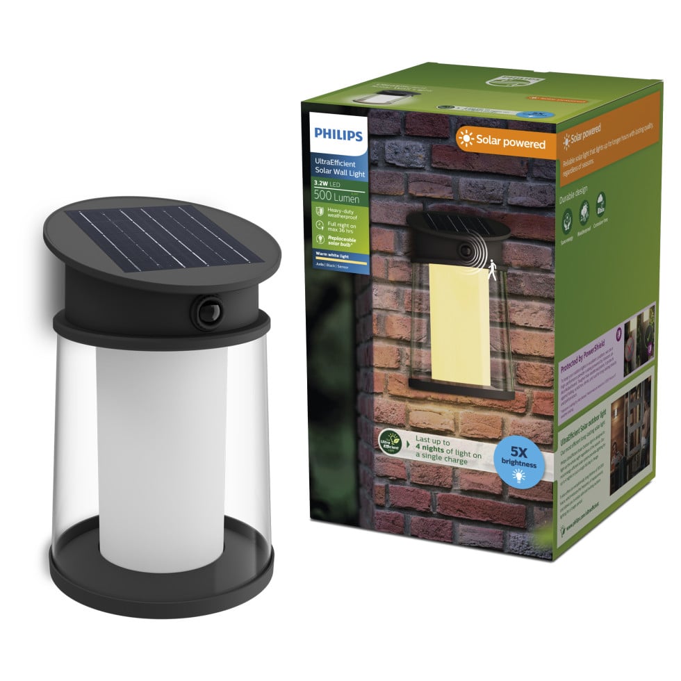 Philips Solar-Wandleuchte Juda 37,5 x 23,5 x 23,5 cm warmweiß Bild 2